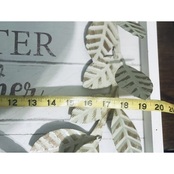 Rustic Farmhouse Sign BETTER TOGETHER 20 In X 20 In Metal Leaves - Picture 5 of 6